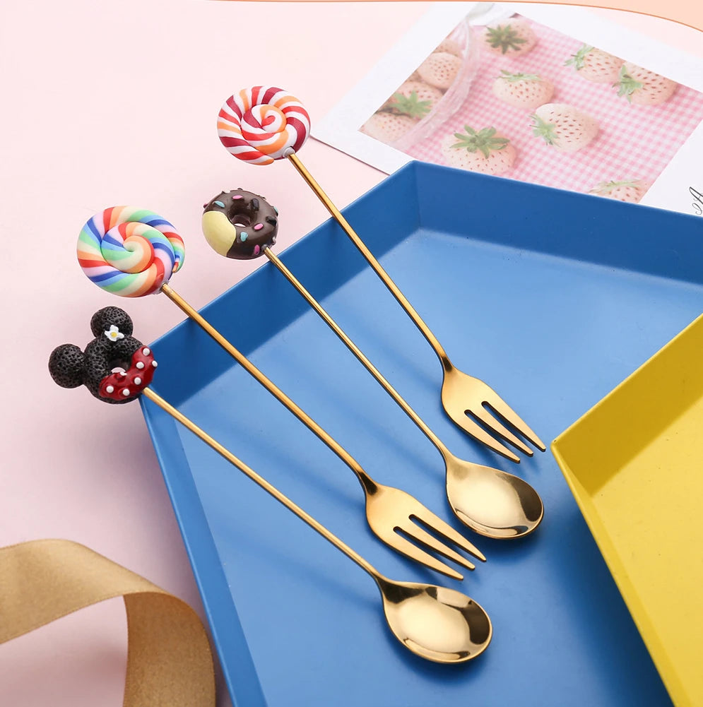 Stainless Steel Creative Candy Donut Dessert Fork/Spoon