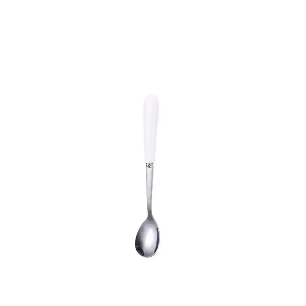 Espresso Ceramic Handle Stainless Steel Teaspoon