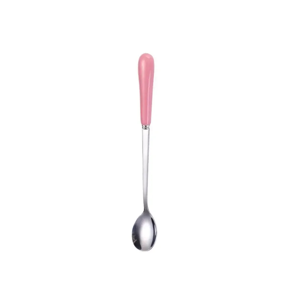 Espresso Ceramic Handle Stainless Steel Teaspoon
