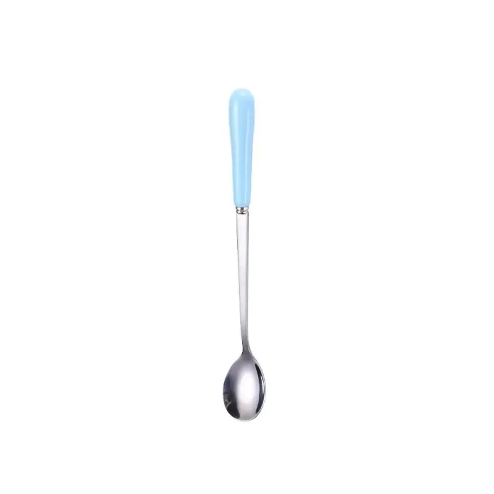 Espresso Ceramic Handle Stainless Steel Teaspoon