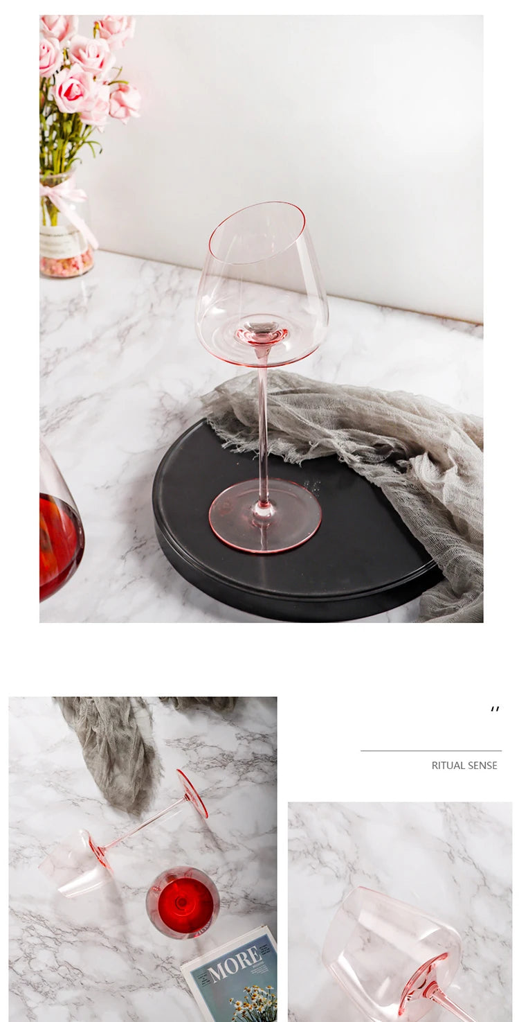 French Pink Flamingo Red Wine Glasses
