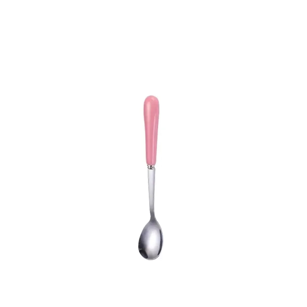 Espresso Ceramic Handle Stainless Steel Teaspoon