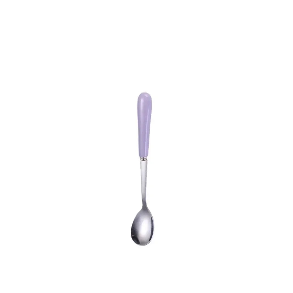 Espresso Ceramic Handle Stainless Steel Teaspoon