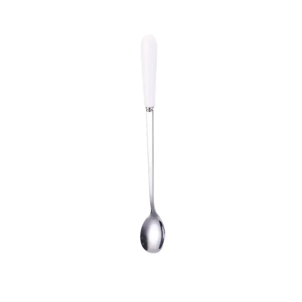 Espresso Ceramic Handle Stainless Steel Teaspoon