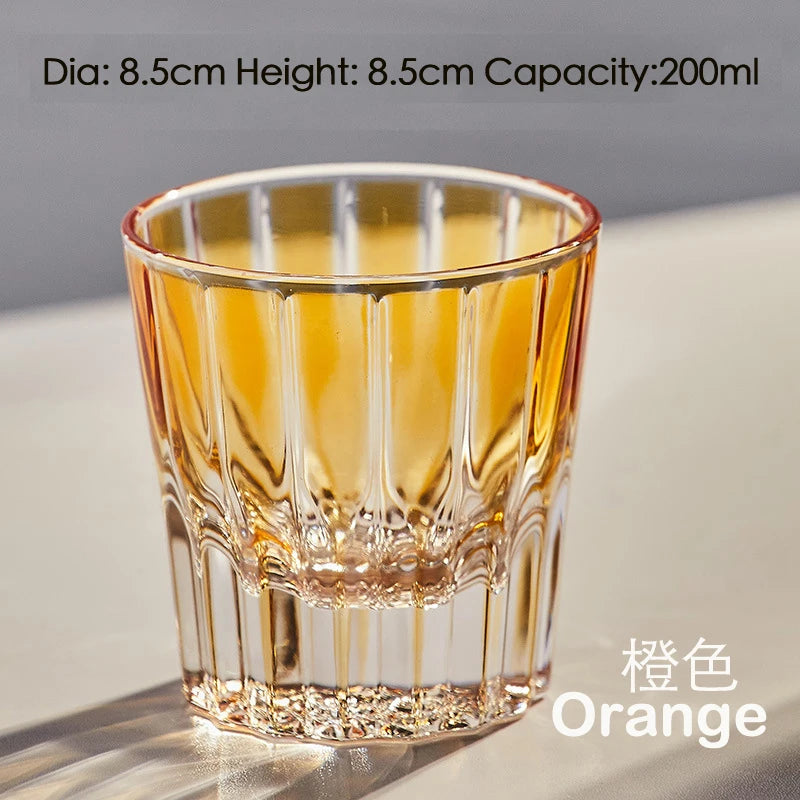 Old-Fashioned Cut Glass Whiskey Glass Tumbler Water Glass.
