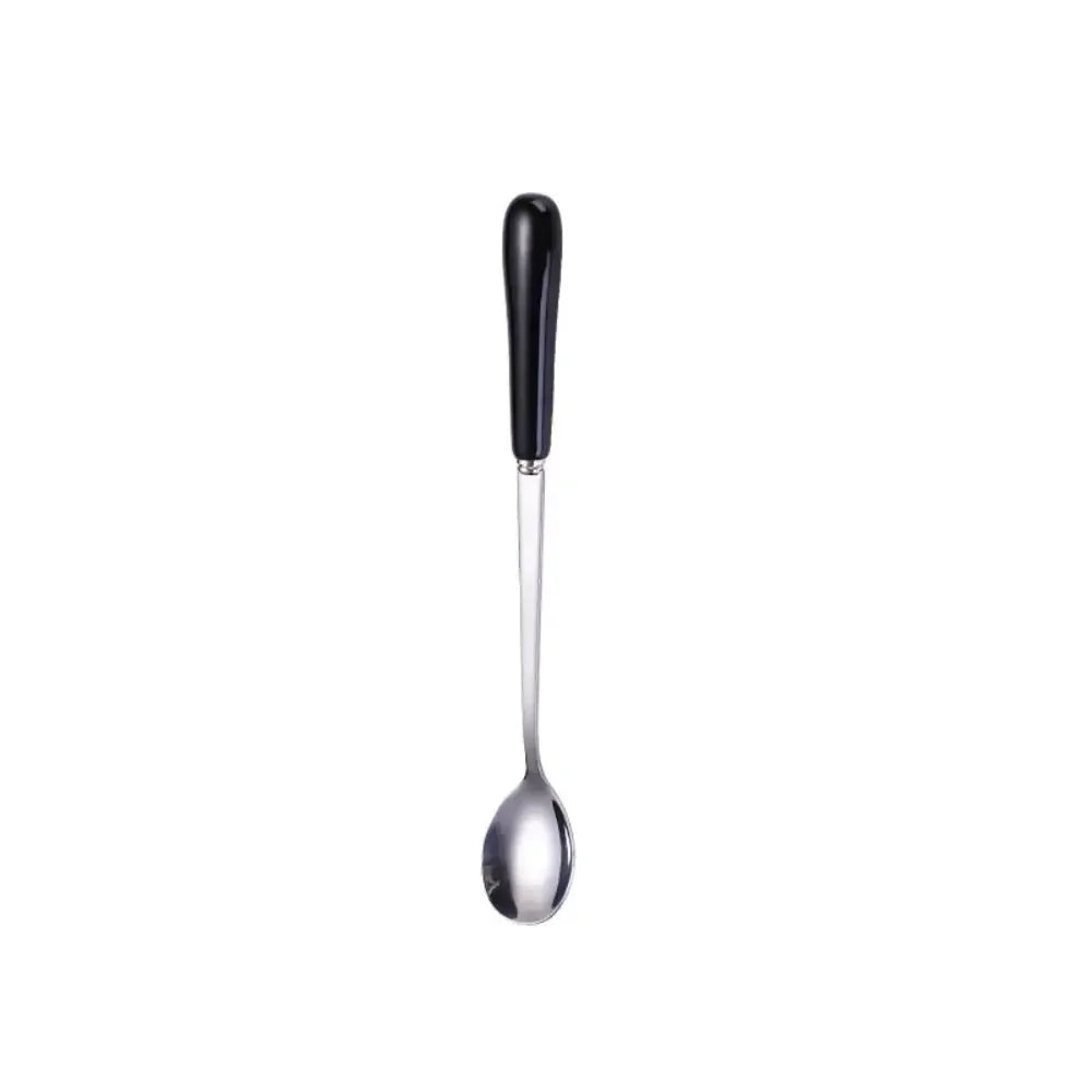 Espresso Ceramic Handle Stainless Steel Teaspoon