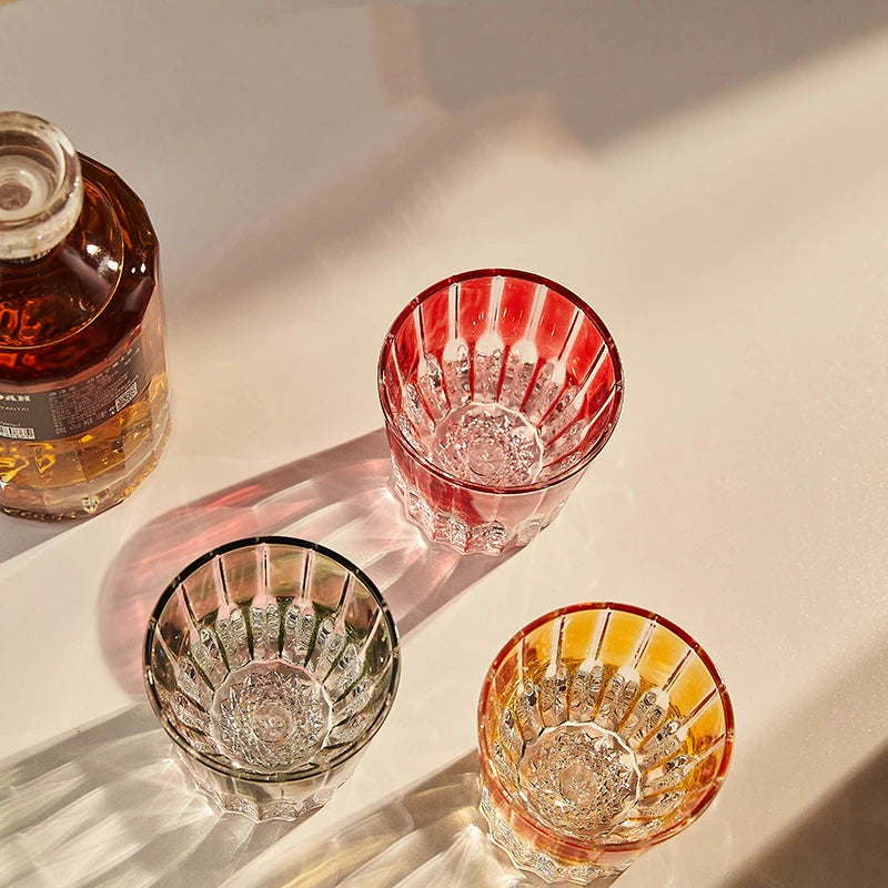 Old-Fashioned Cut Glass Whiskey Glass Tumbler Water Glass.